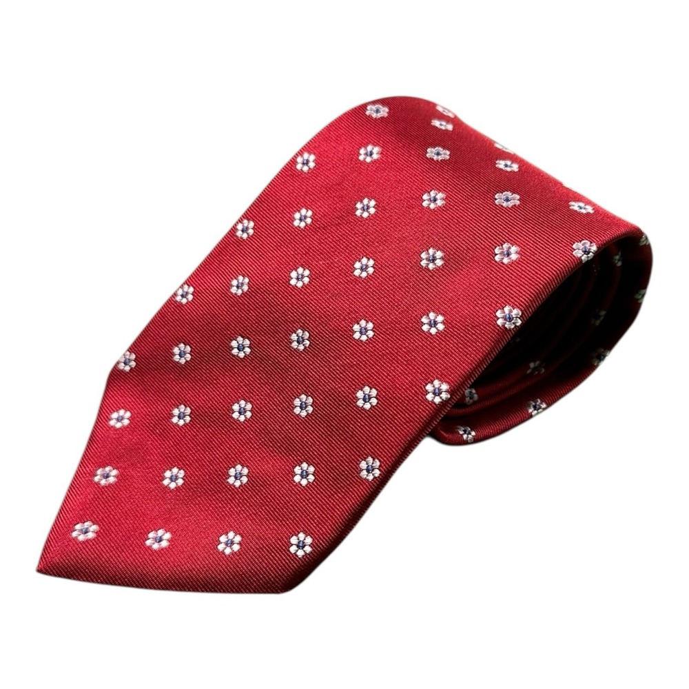 Brooks Brothers Red White Blue Floral Pure Silk Men’s Tie 3.25 Inch Width NWT